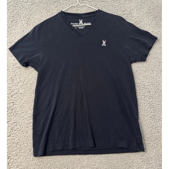 Psycho Bunny Other - Psycho Bunny T-Shirt Men´s Size 3 Blue‎ V Neck Logo Embroidery Pima Cotton